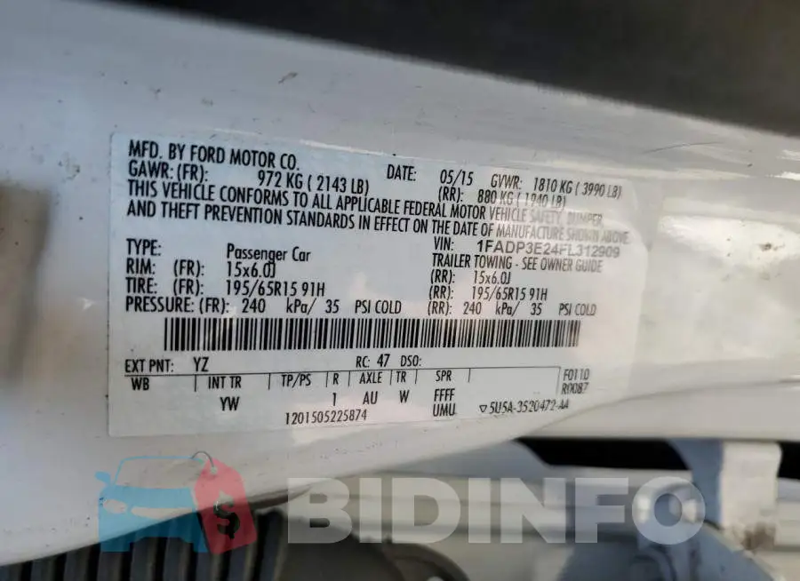 1FADP3E24FL312909 Photo# 12