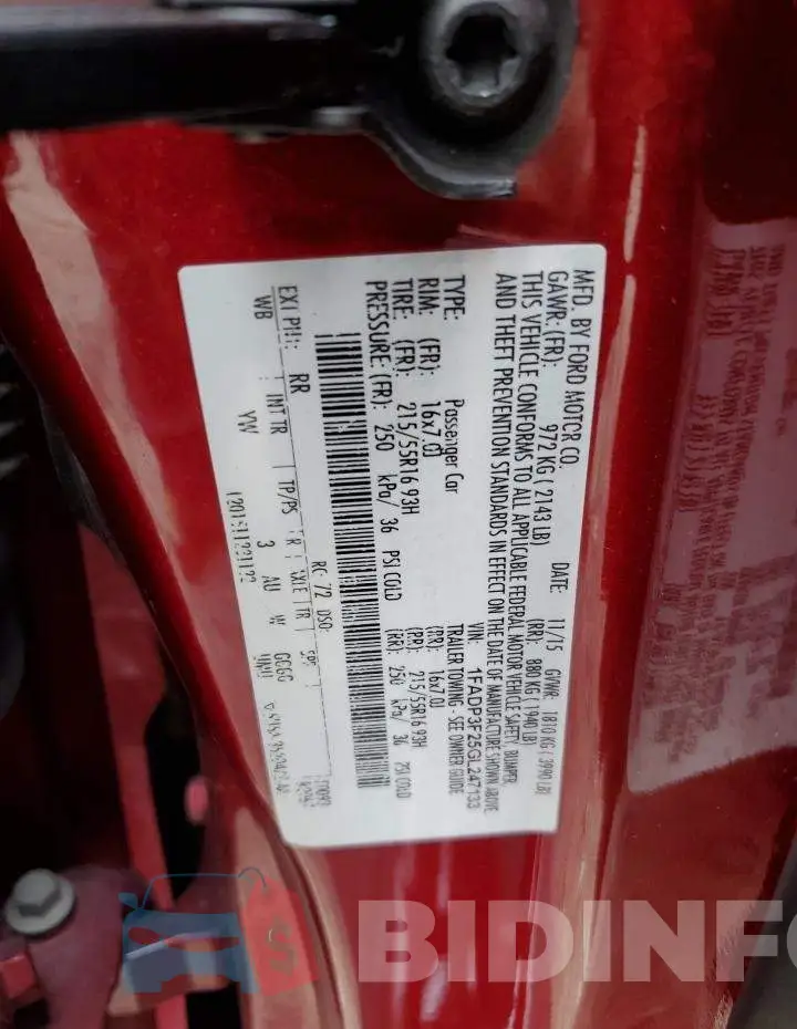 1FADP3F25GL247133 Photo# 12
