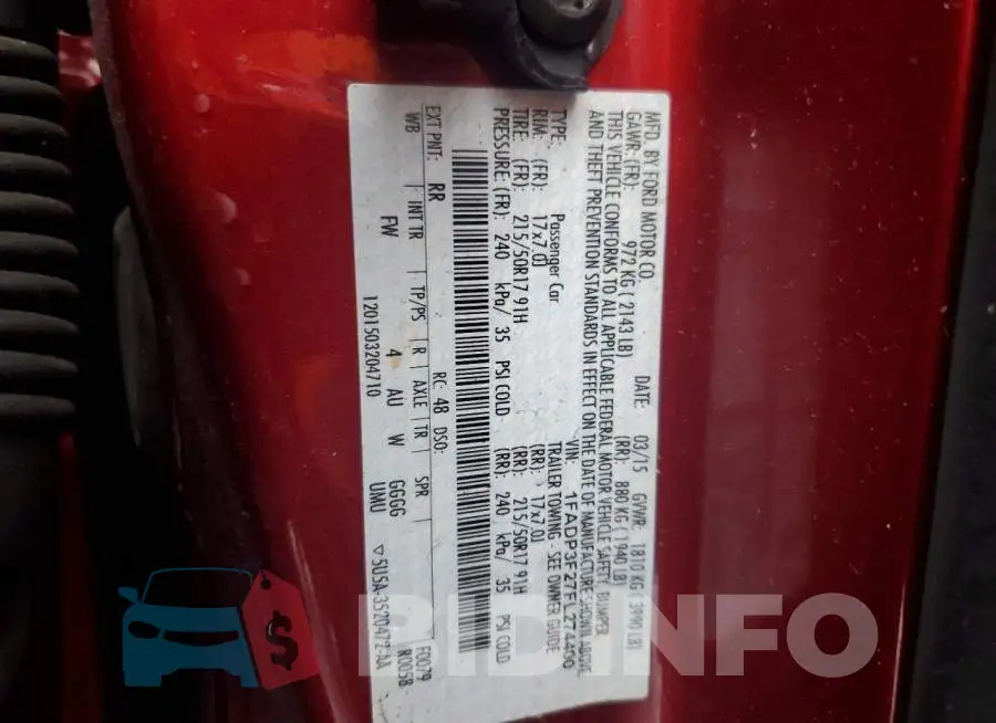 1FADP3F27FL274400 Photo# 12