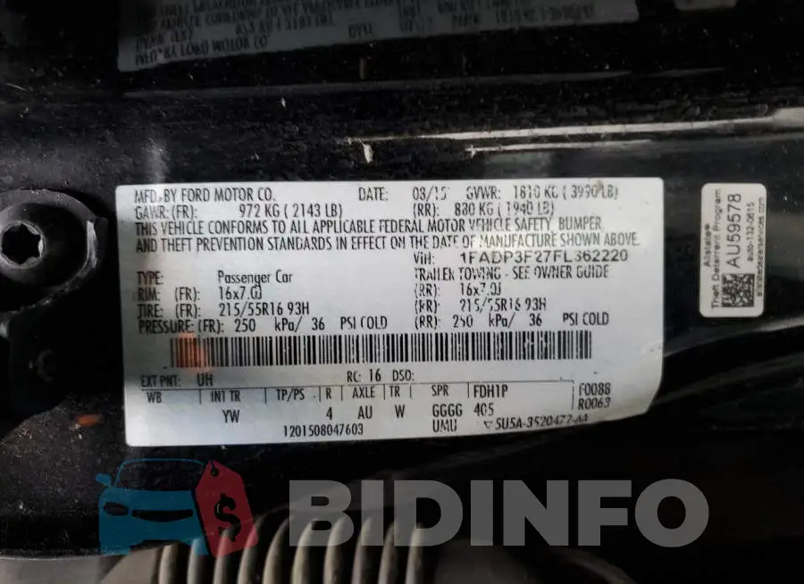 1FADP3F27FL362220 Photo# 13
