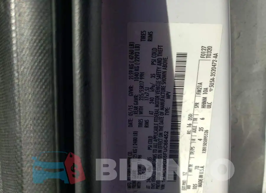 1FMCU9GX6FUC66452 Photo# 12