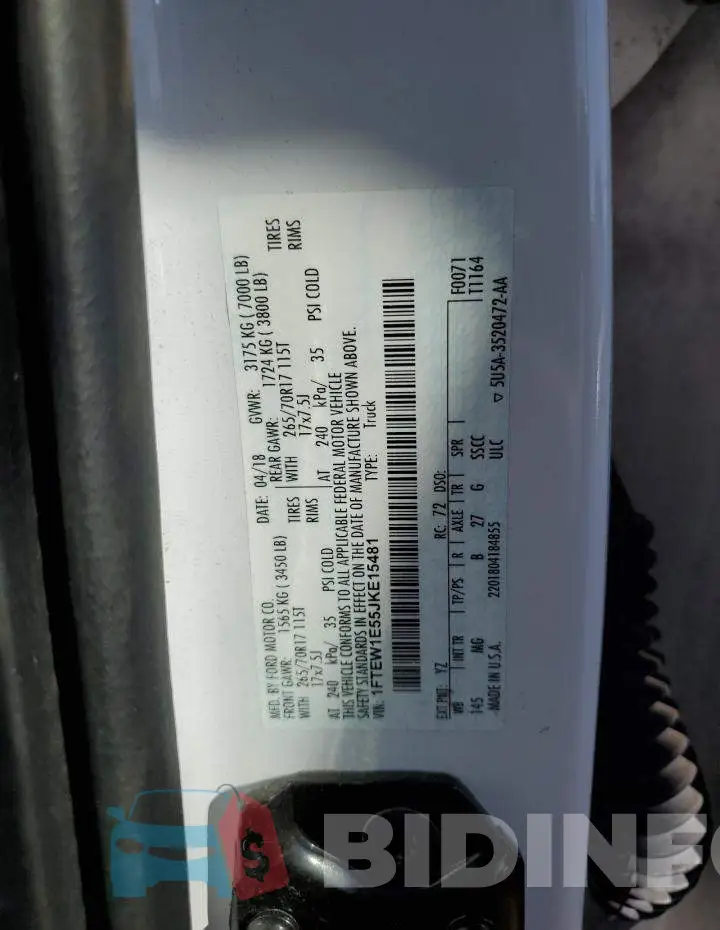 1FTEW1E55JKE15481 Photo# 12