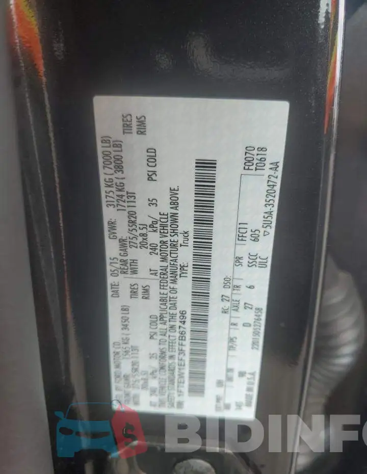 1FTEW1EF3FFB67496 Photo# 12