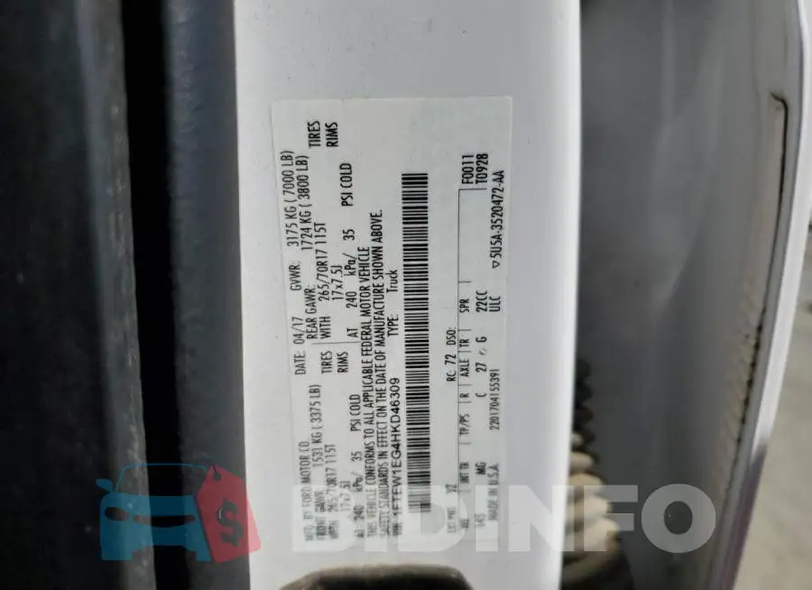 1FTEW1EG4HKD46309 Photo# 12
