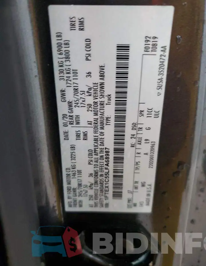 1FTEX1C55LFA68987 Photo# 12