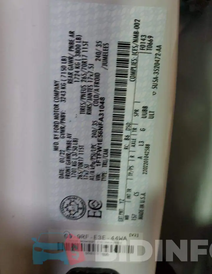 1FTFW1E56NFA31048 Photo# 12