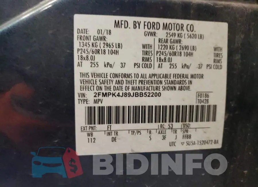 2FMPK4J89JBB52200 Photo# 12