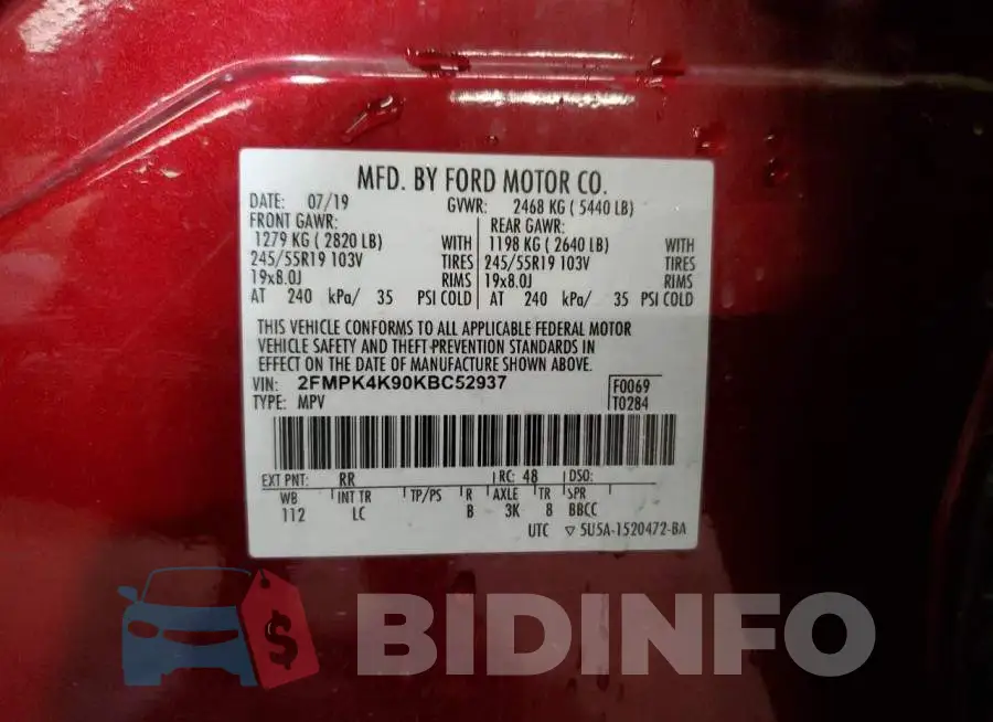 2FMPK4K90KBC52937 Photo# 14