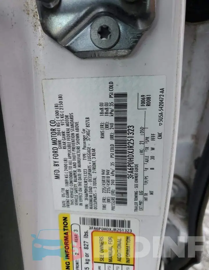 3FA6P0HDXJR251323 Photo# 12