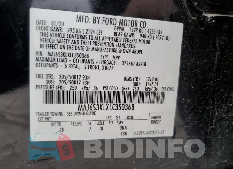 MAJ6S3KLXLC350368 Photo# 12