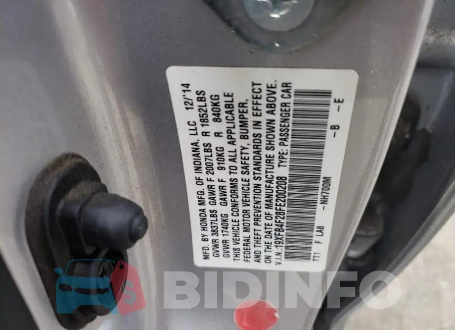 19XFB4F28FE200208 Photo# 13