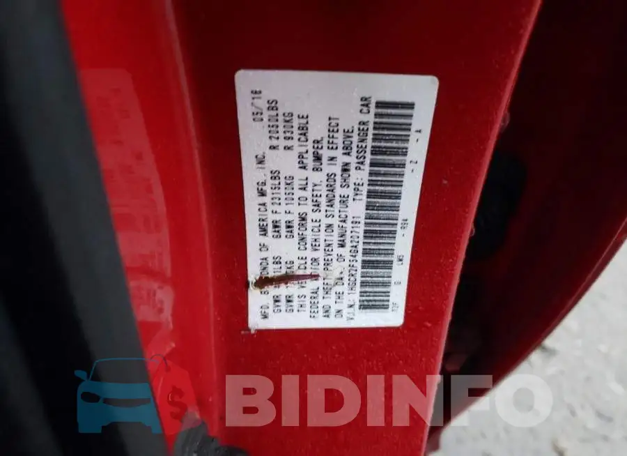 1HGCR2F54GA207191 Photo# 12