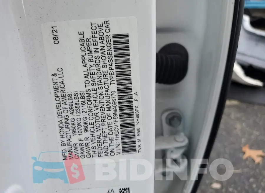 1HGCV1F59MA096770 Photo# 12