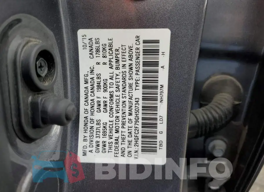 2HGFC2F79GH507343 Photo# 12