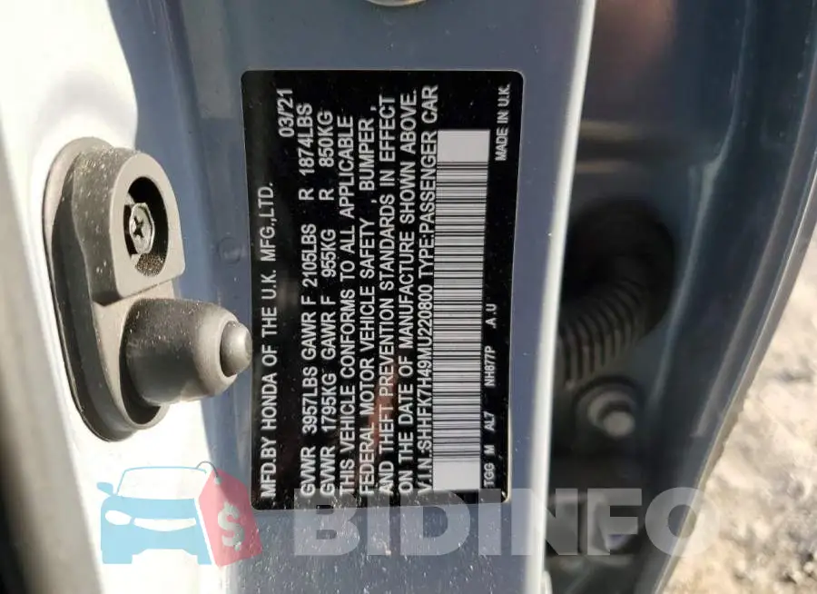 SHHFK7H49MU220800 Photo# 12