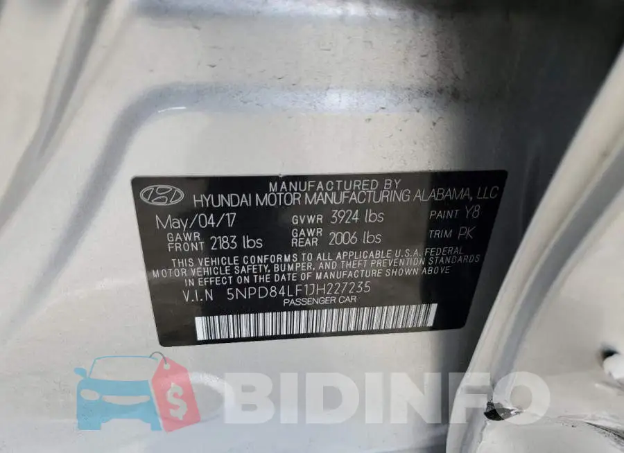 5NPD84LF1JH227235 Photo# 13