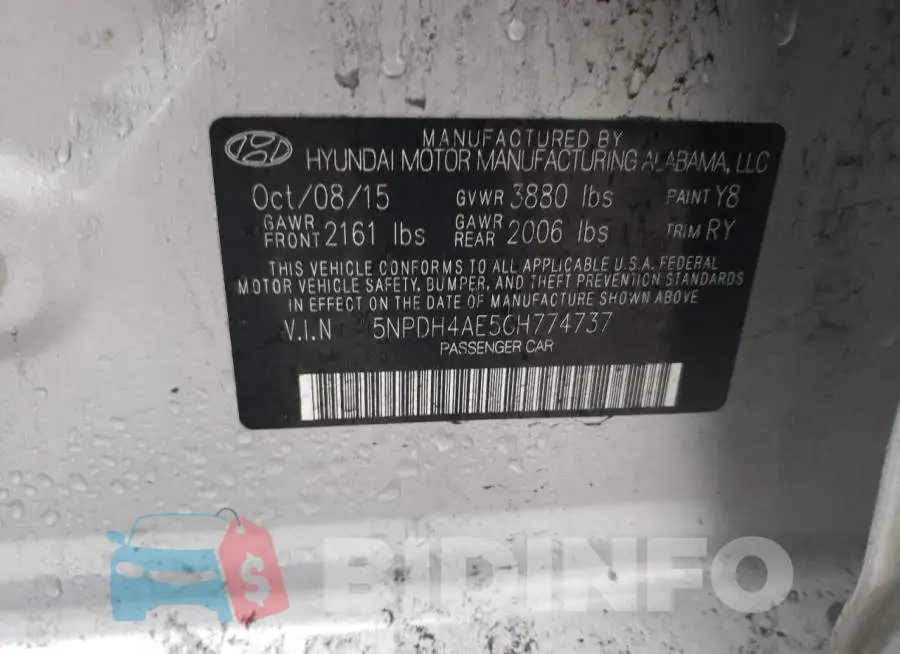 5NPDH4AE5GH774737 Photo# 12