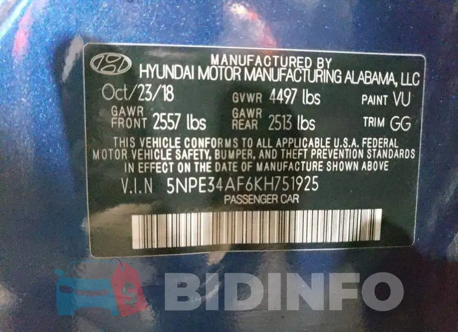 5NPE34AF6KH751925 Photo# 12