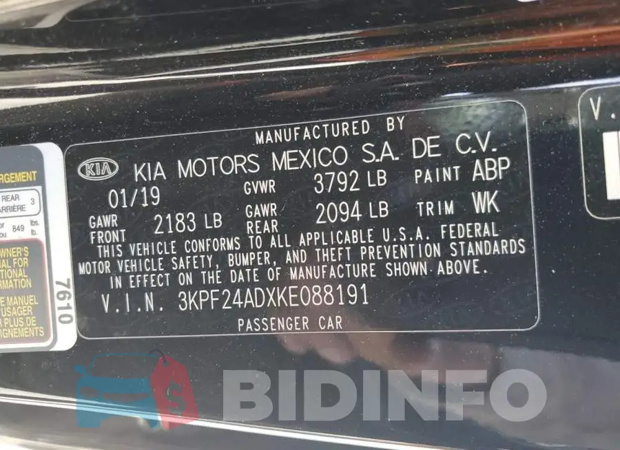 3KPF24ADXKE088191 Photo# 12