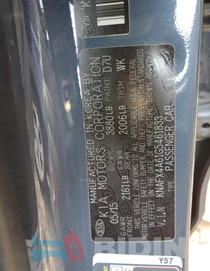 KNAFX4A61G5461833 Photo# 13