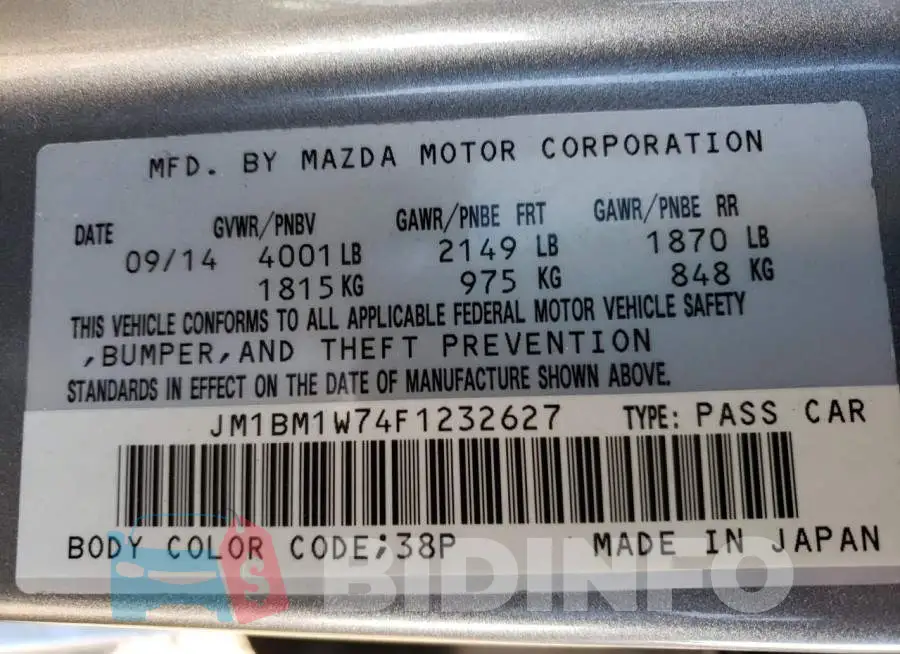 JM1BM1W74F1232627 Photo# 12