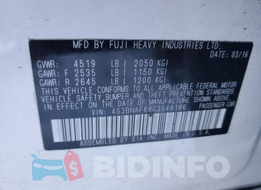 4S3BNAF68G3048186 Photo# 12