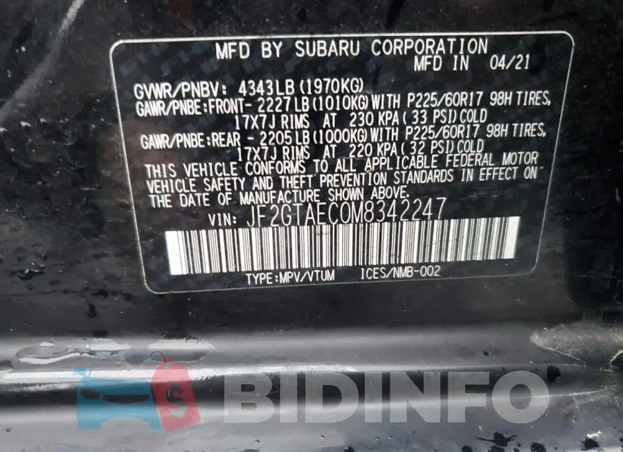 JF2GTAEC0M8342247 Photo# 13