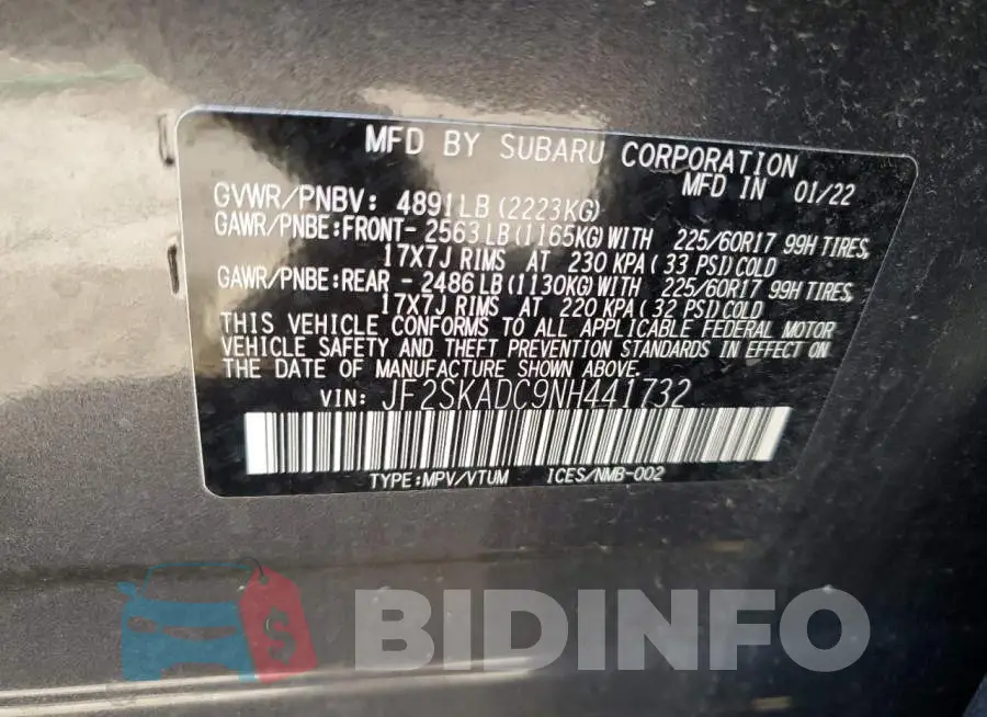 JF2SKADC9NH441732 Photo# 14