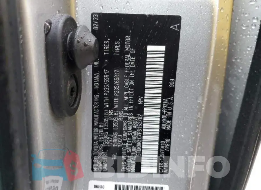 5TDKRKEC7PS152782 Photo# 14