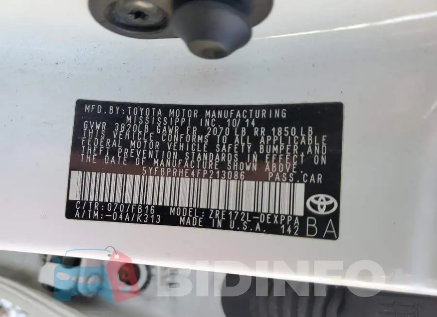 5YFBPRHE4FP213086 Photo# 12