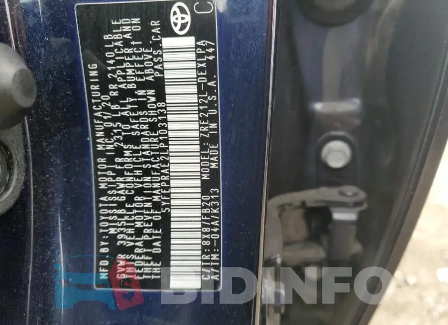 5YFEPRAE2LP103138 Photo# 12