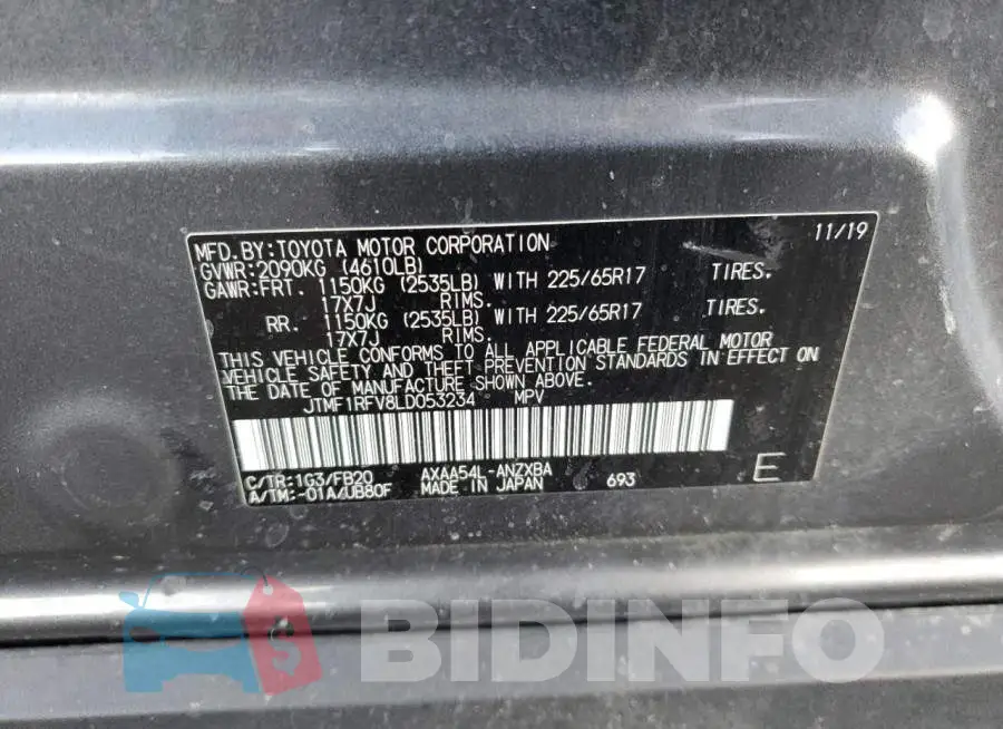 JTMF1RFV8LD053234 Photo# 14