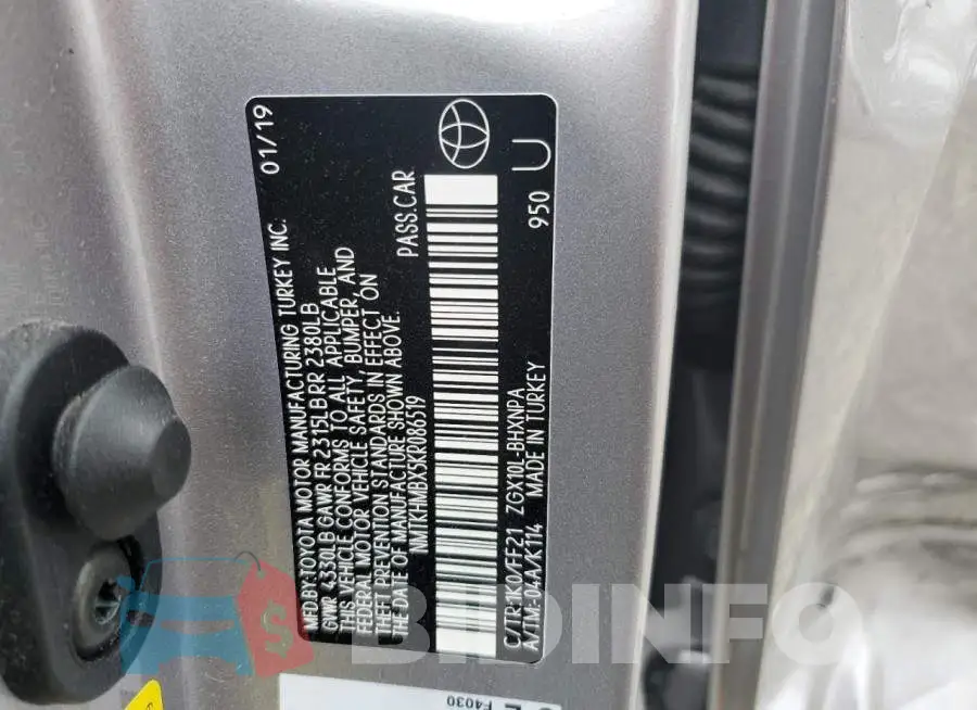 NMTKHMBX5KR086519 Photo# 12