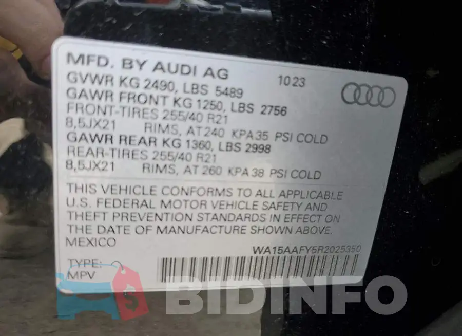 WA15AAFY5R2025350 Photo# 12
