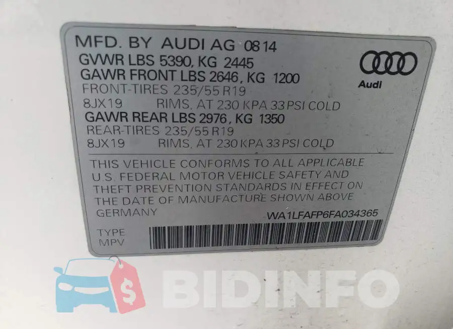 WA1LFAFP6FA034365 Photo# 12