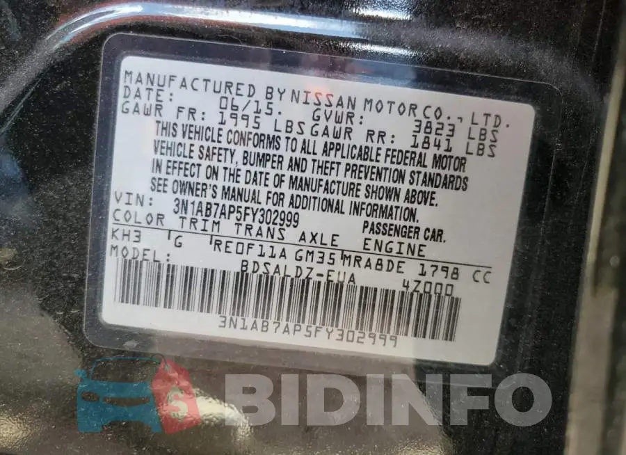 3N1AB7AP5FY302999 Photo# 13
