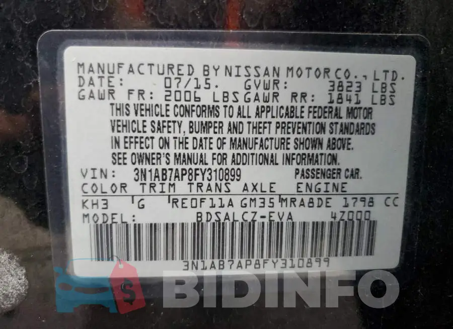 3N1AB7AP8FY310899 Photo# 12
