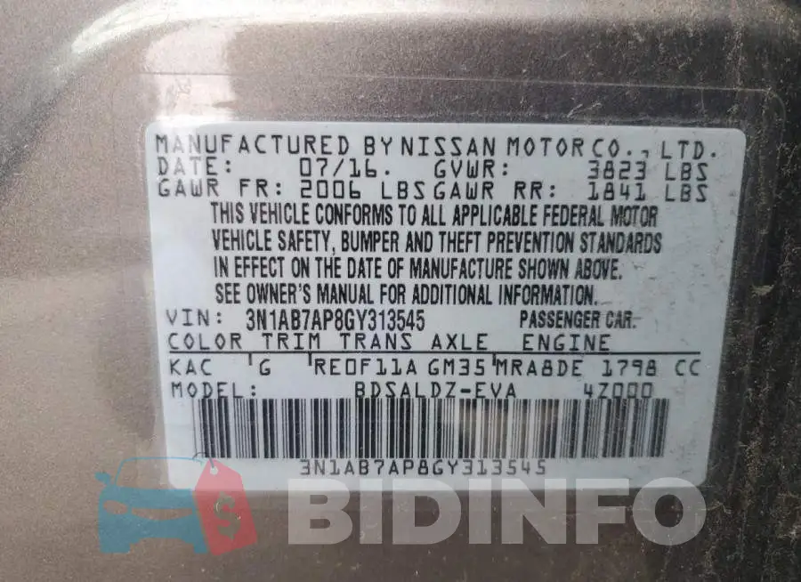 3N1AB7AP8GY313545 Photo# 12