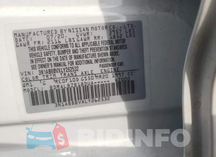 3N1AB8BVXLY262532 Photo# 12