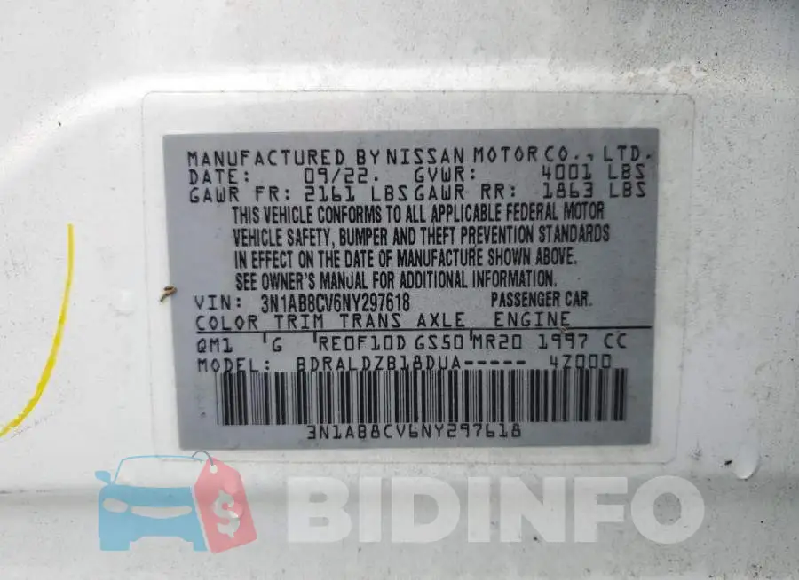 3N1AB8CV6NY297618 Photo# 12