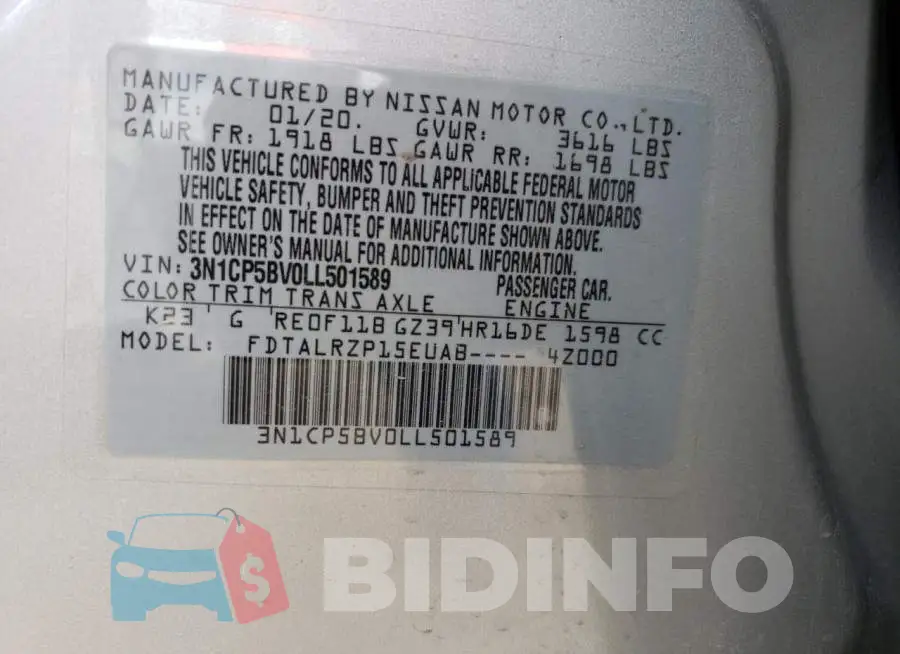 3N1CP5BV0LL501589 Photo# 13