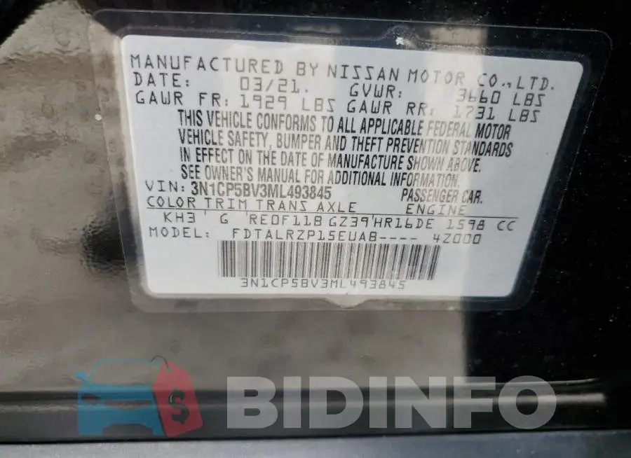 3N1CP5BV3ML493845 Photo# 12