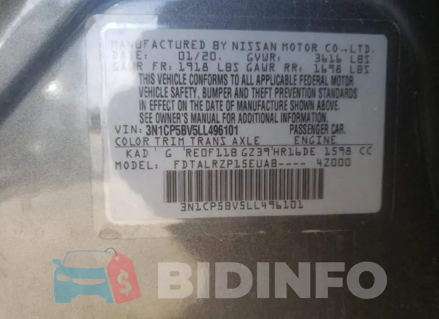 3N1CP5BV5LL496101 Photo# 14