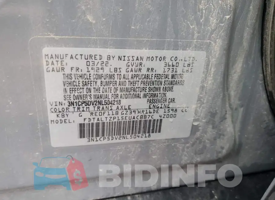 3N1CP5DV2NL504218 Photo# 12