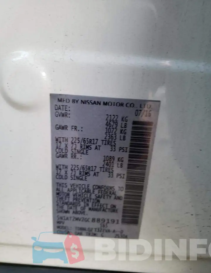 5N1AT2MV2GC889191 Photo# 14