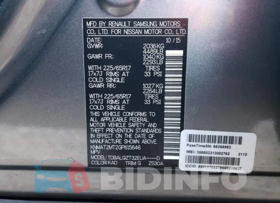 KNMAT2MT2GP615646 Photo# 13