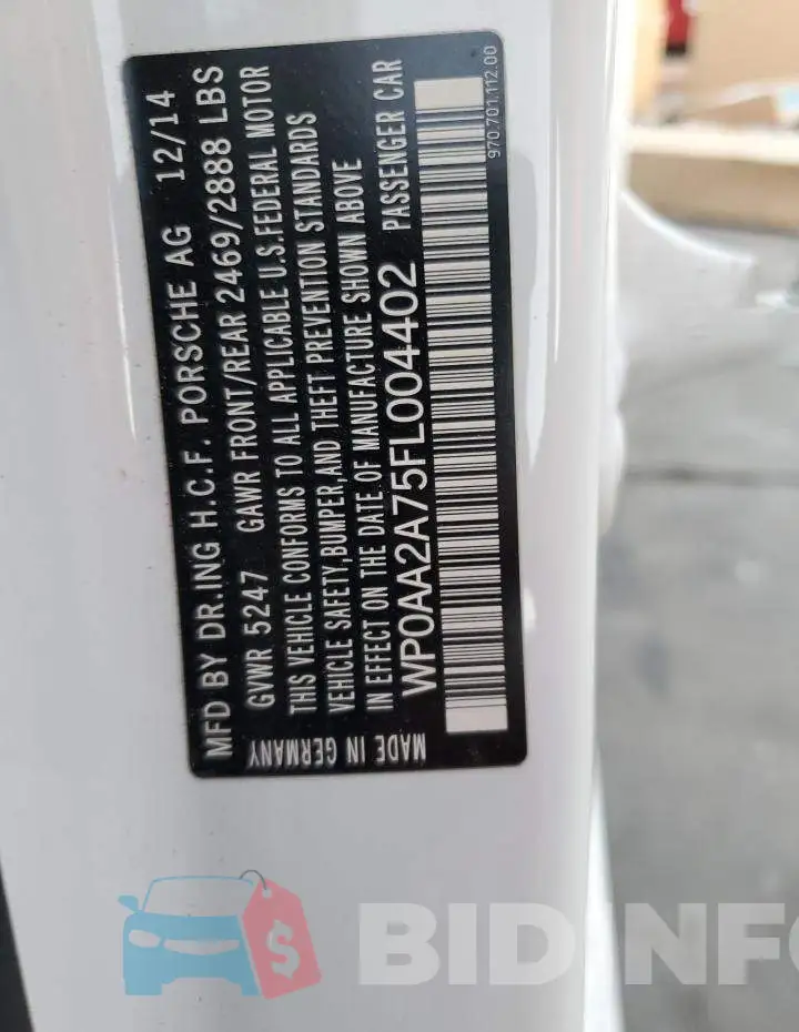 WP0AA2A75FL004402 Photo# 13