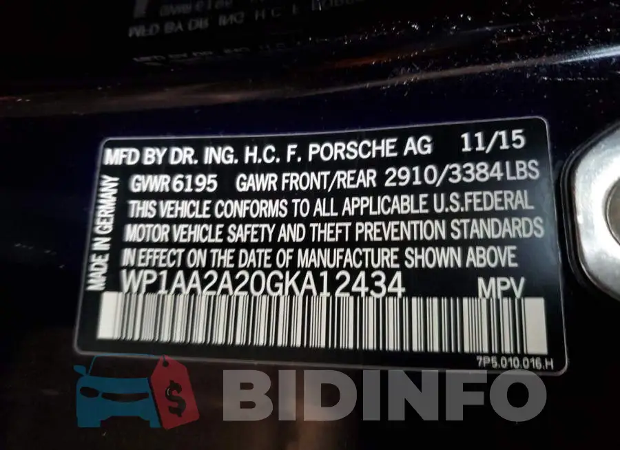 WP1AA2A20GKA12434 Photo# 12