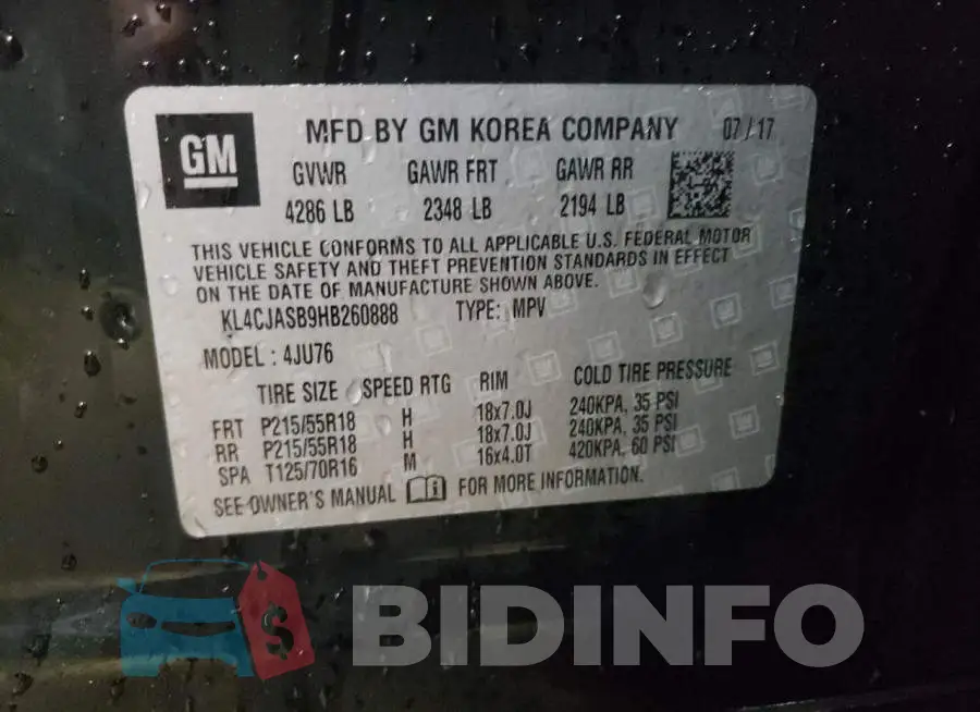 KL4CJASB9HB260888 Photo# 12