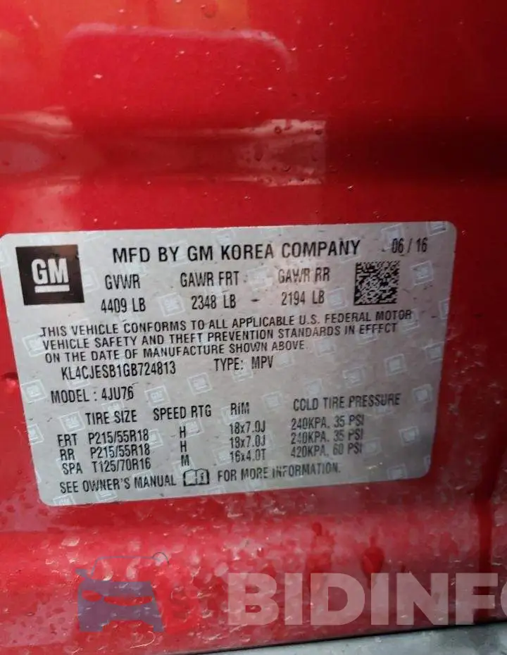 KL4CJESB1GB724813 Photo# 12